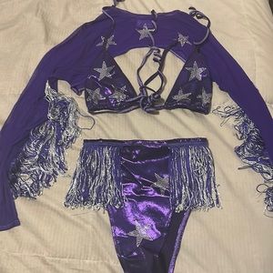 Sassy Pants Purple Fringe fit